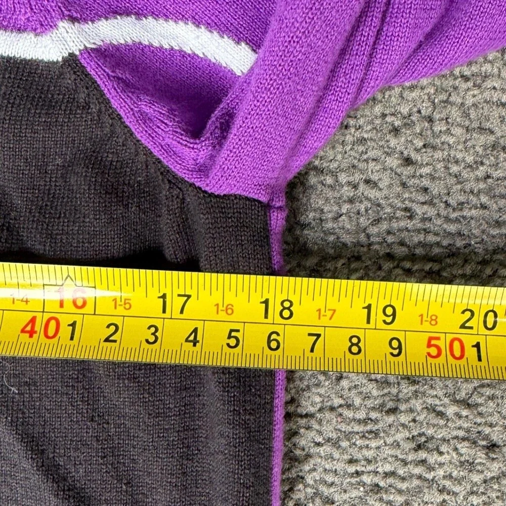 Greg Norman Shark Mens Purple Black Colorblock Cotton Modal Sweater Medium
